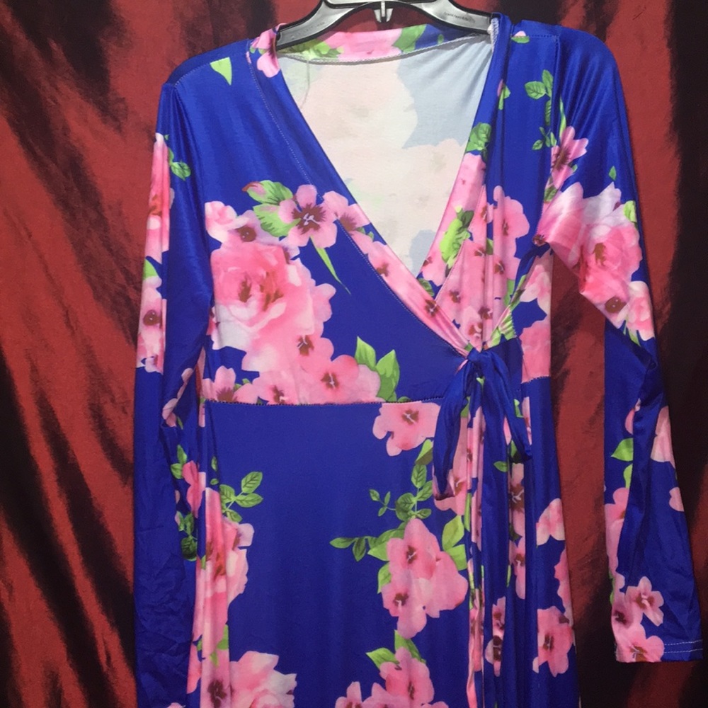 Blue floral maxi dress